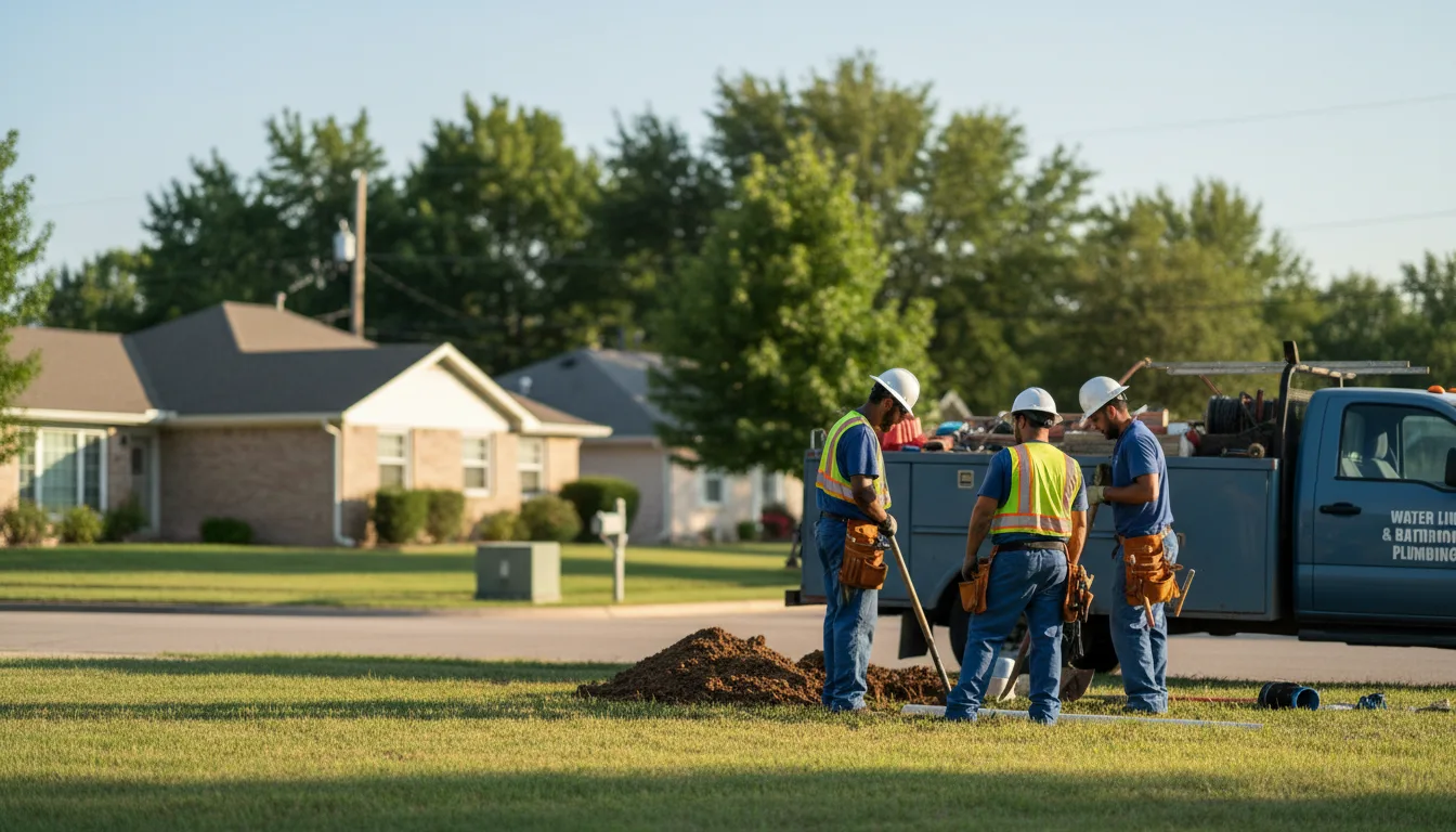 Residential water line and bathroom plumbing service in Washington, OK